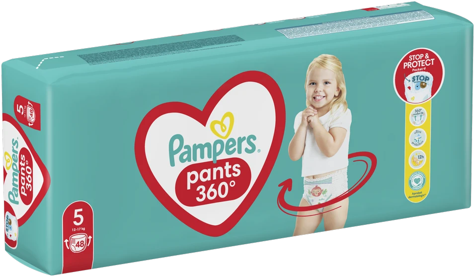 Pampers Active Baby Pants Sauskelnės-Kelnaitės, 5 Dydis, 48 Sauskelnės