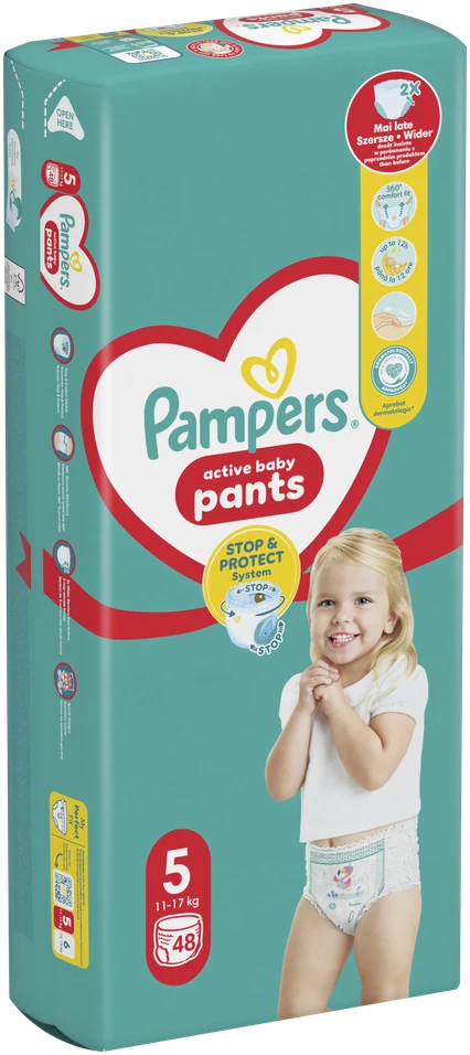 Pampers Active Baby Pants Sauskelnės-Kelnaitės, 5 Dydis, 48 Sauskelnės