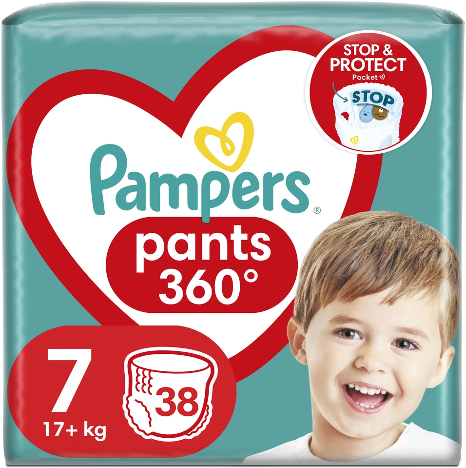 Pampers Active Baby Pants Sauskelnės-Kelnaitės, 7 Dydis, 38 Sauskelnės