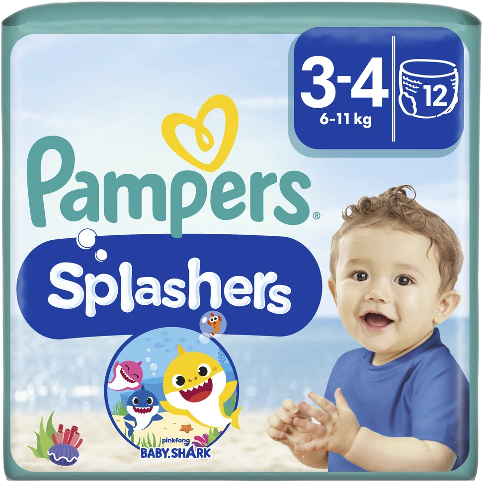 Sauskelnės-Kelnaitės PAMPERS Pants Splashers, 3 dydis 6 - 11 kg, 12 vnt.