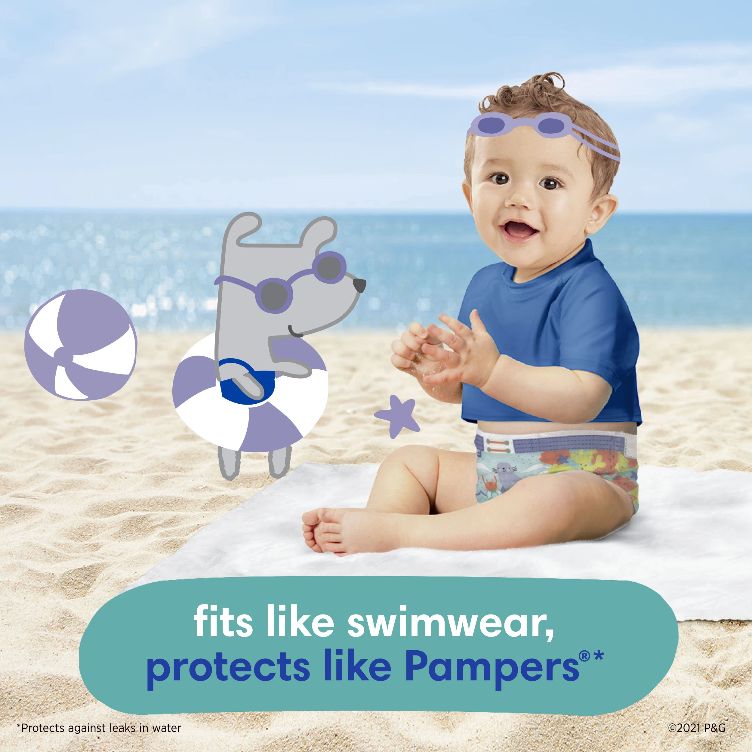Sauskelnės PAMPERS Pants Splashers, 4 dydis 9 - 15 kg, 11 vnt.