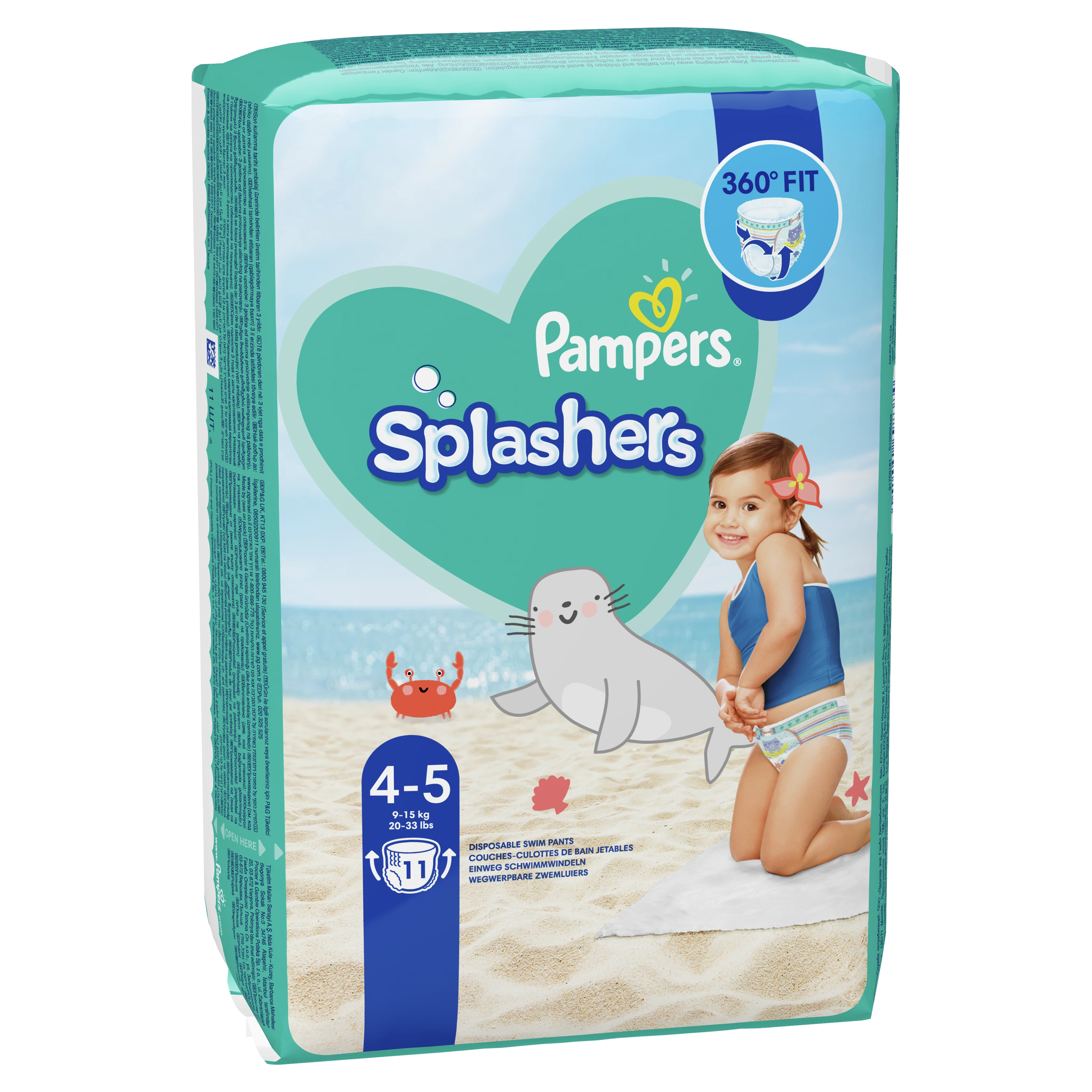 Sauskelnės PAMPERS Pants Splashers, 4 dydis 9 - 15 kg, 11 vnt.