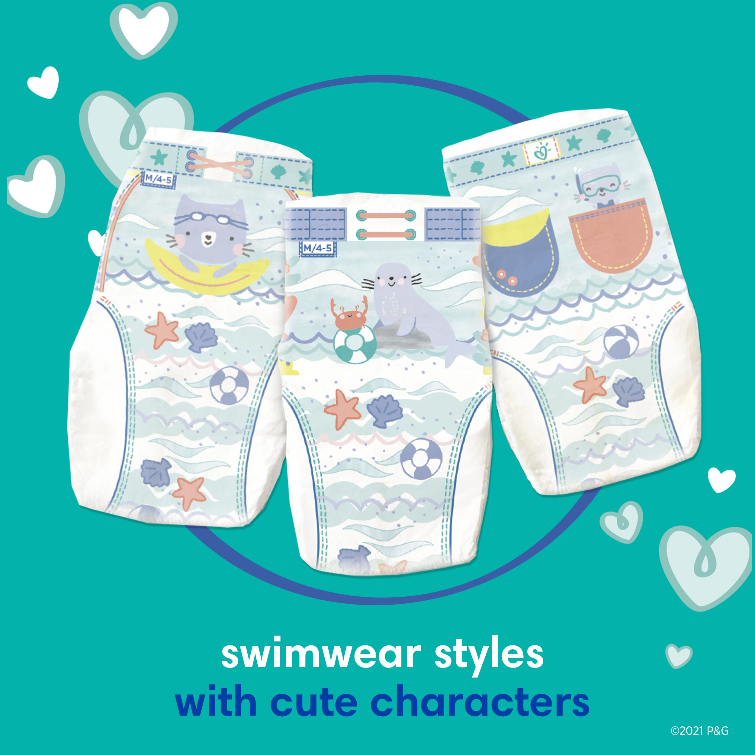 Sauskelnės PAMPERS Pants Splashers, 4 dydis 9 - 15 kg, 11 vnt.