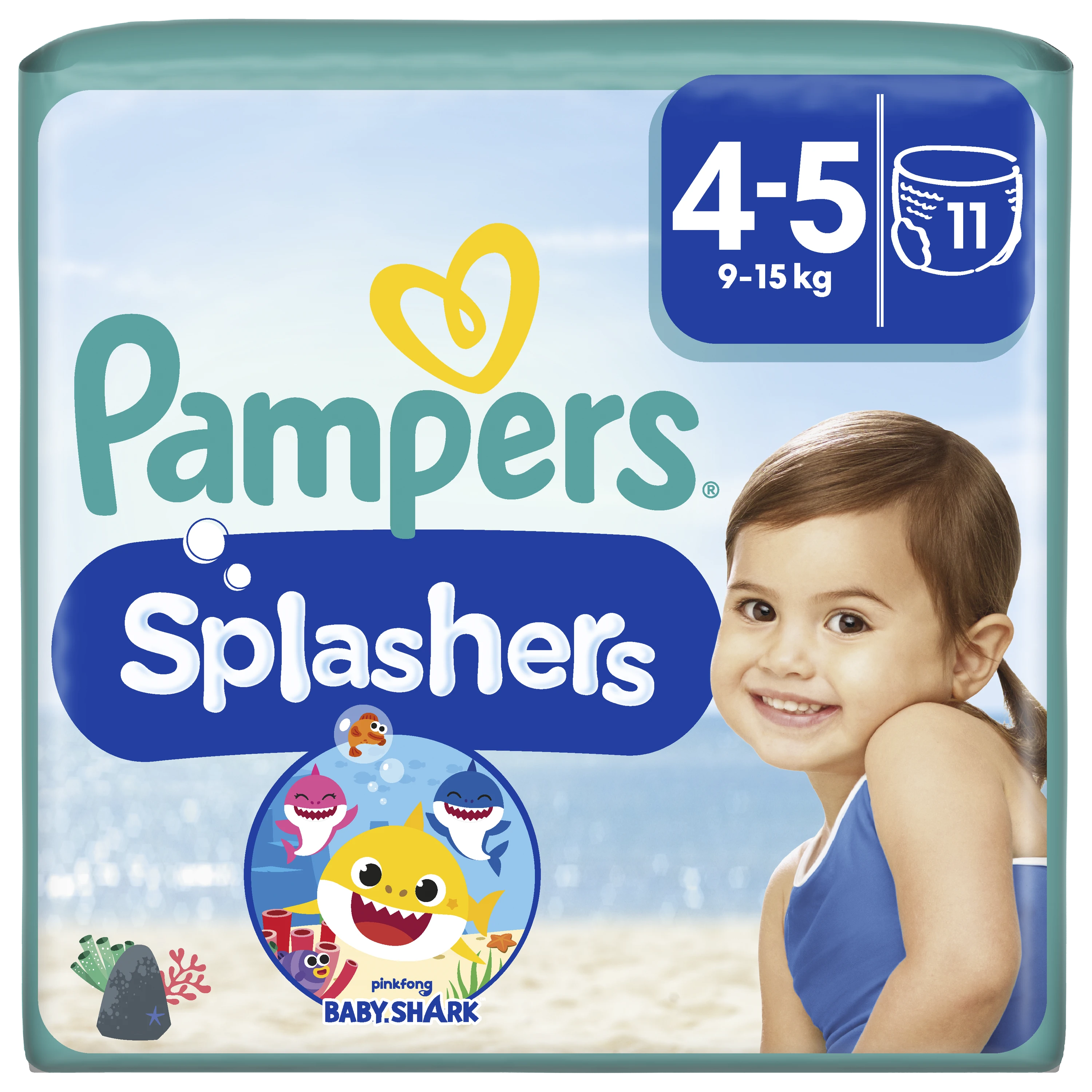 Sauskelnės PAMPERS Pants Splashers, 4 dydis 9 - 15 kg, 11 vnt.