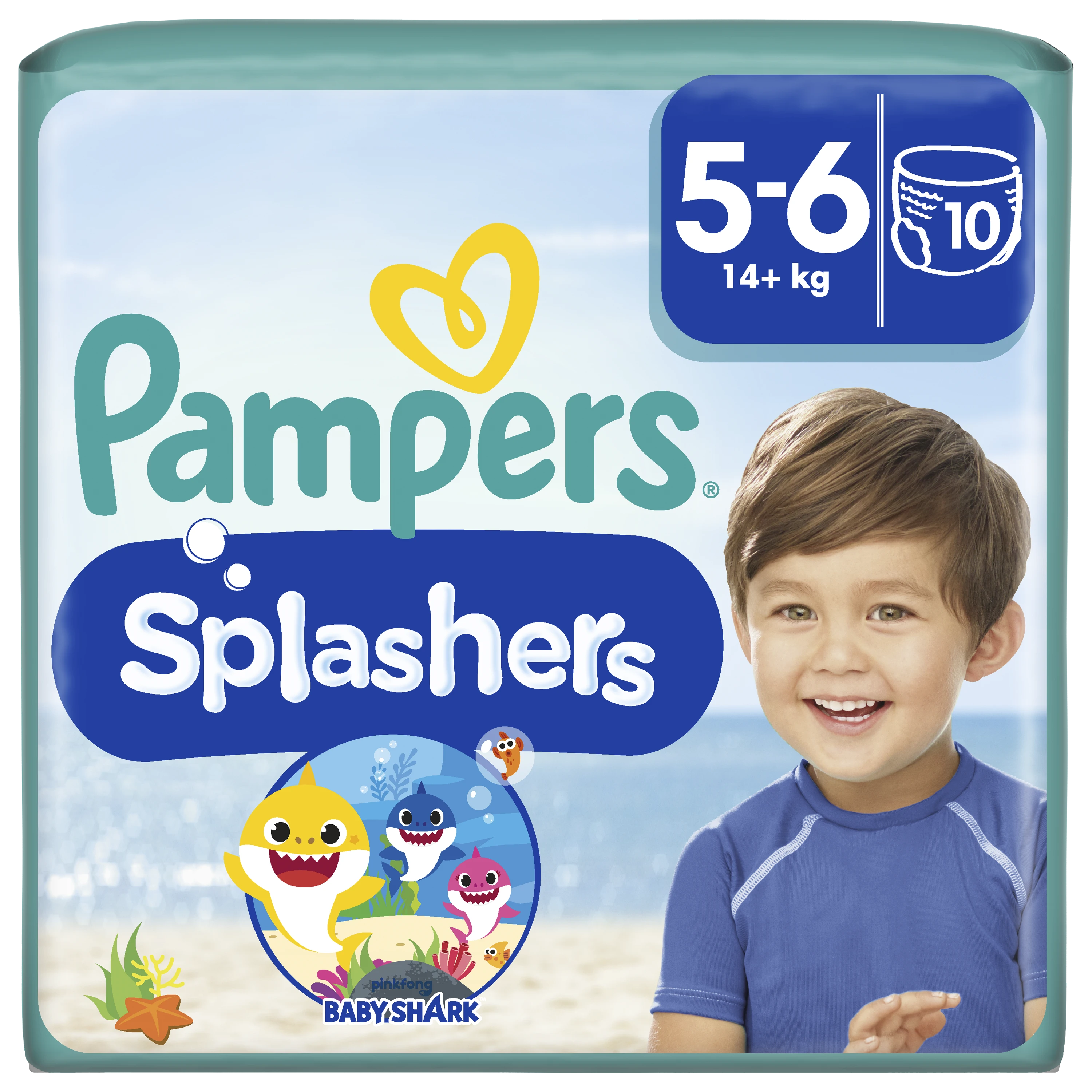 Sauskelnės-Kelnaitės PAMPERS Pants Splashers, 5 dydis 14+ kg, 10 vnt.