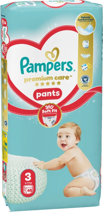Sauskelnės-kelnaitės PAMPERS Premium Pants, Value Pack, 3 dydis, 48 vnt.