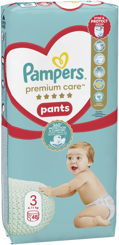 Sauskelnės-kelnaitės PAMPERS Premium Pants, Value Pack, 3 dydis, 48 vnt.