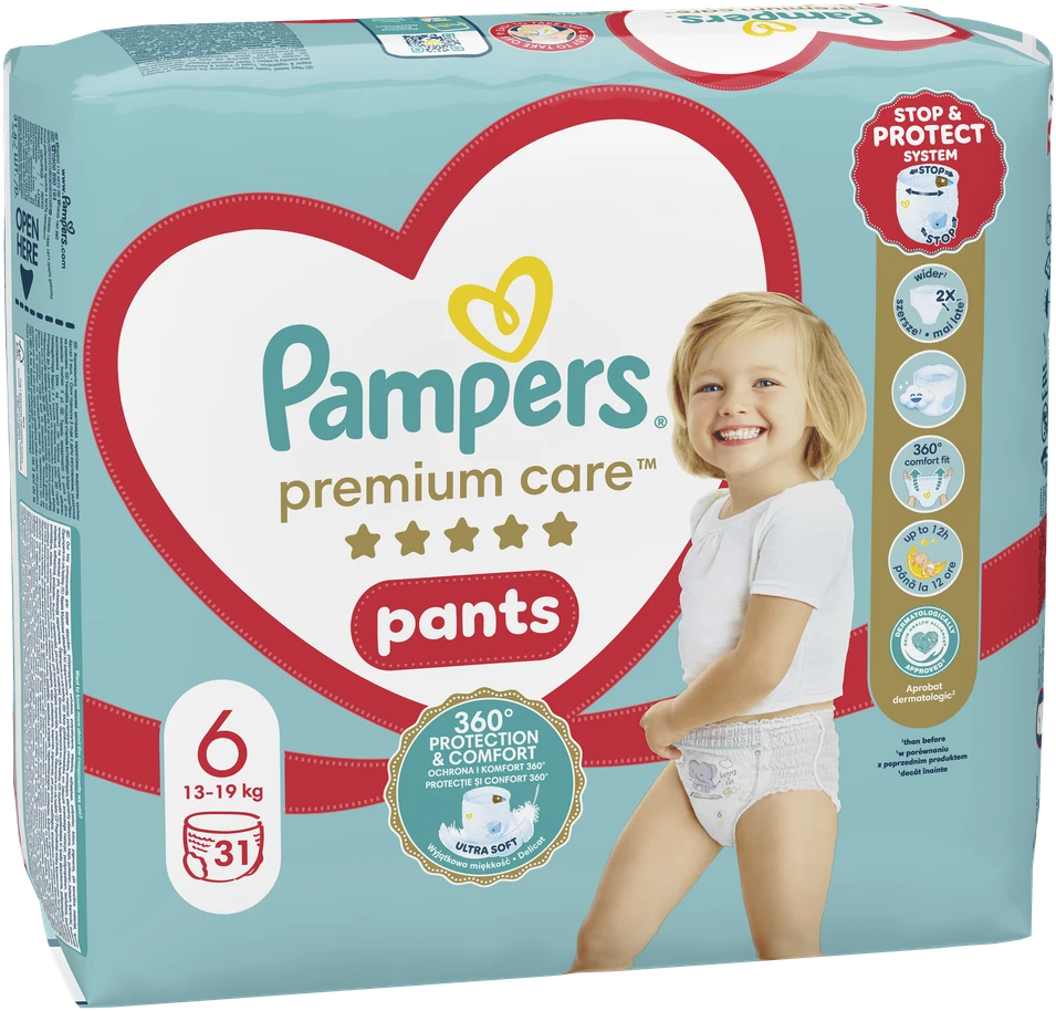 Sauskelnės-kelnaitės Pampers Premium Pants Value Pack, 6 dydis, 31 vnt.