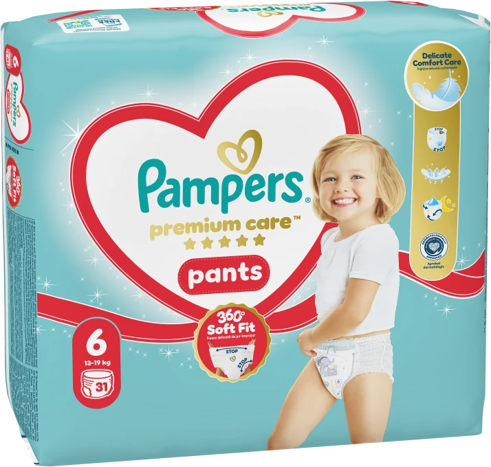 Sauskelnės-kelnaitės Pampers Premium Pants Value Pack, 6 dydis, 31 vnt.