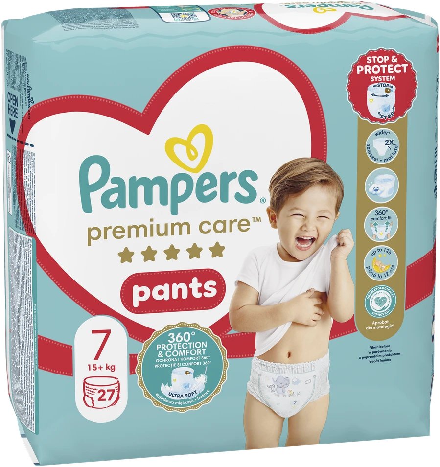 Pampers Premium Care Pants Sauskelnės, 7 Dydis, 27 Sauskeln
