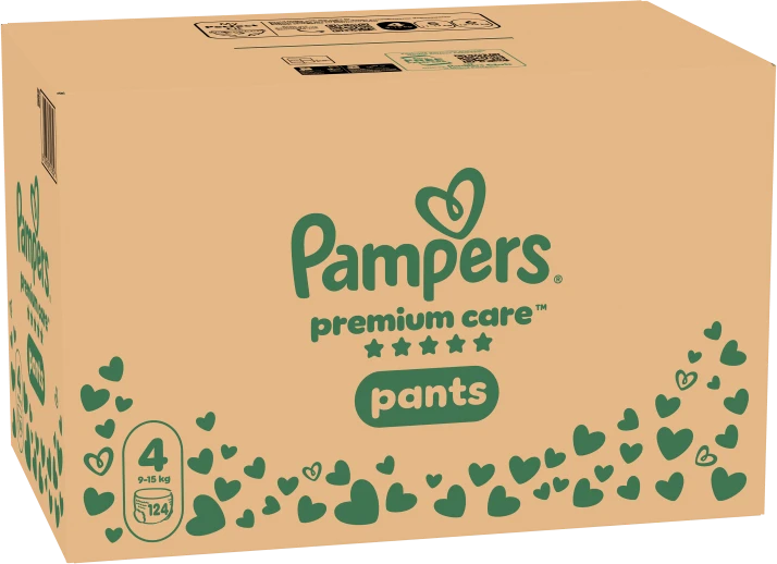 Pampers Premium Care Sauskelnės-Kelnaitės, 4 Dydžio, 124 vnt.