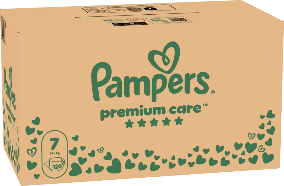 Pampers Premium Care Tape Sauskelnės, 7 Dydis, 120 vnt.