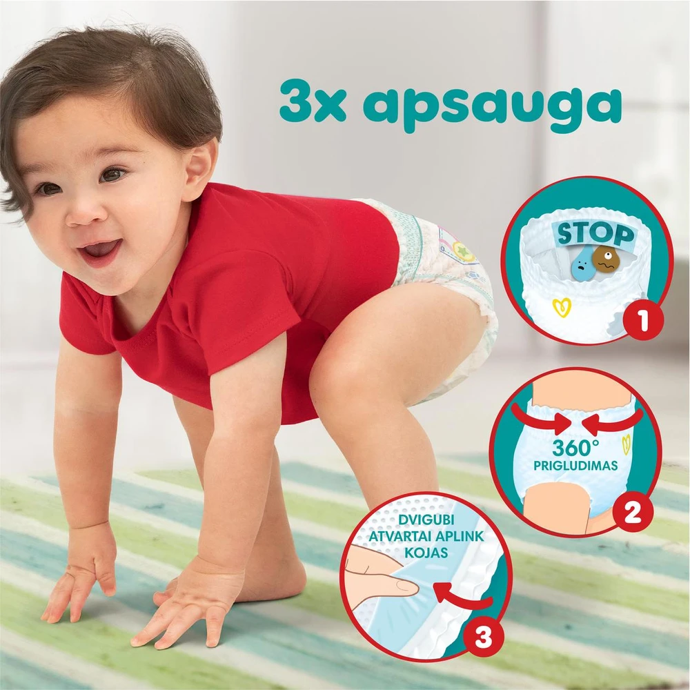Sauskelnės-kelnaitės Pampers, 7 dydis, 15+ kg, 114 vnt.