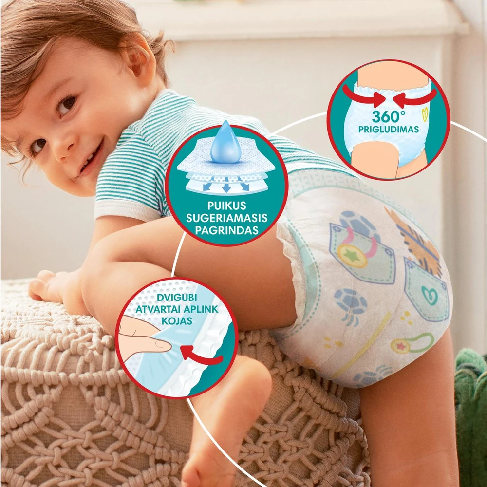 Sauskelnės-kelnaitės Pampers, 7 dydis, 15+ kg, 114 vnt.