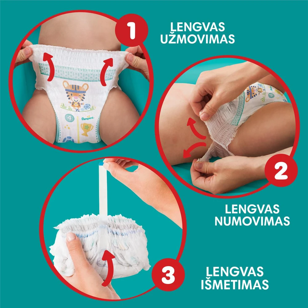 Sauskelnės-kelnaitės Pampers, 7 dydis, 15+ kg, 114 vnt.