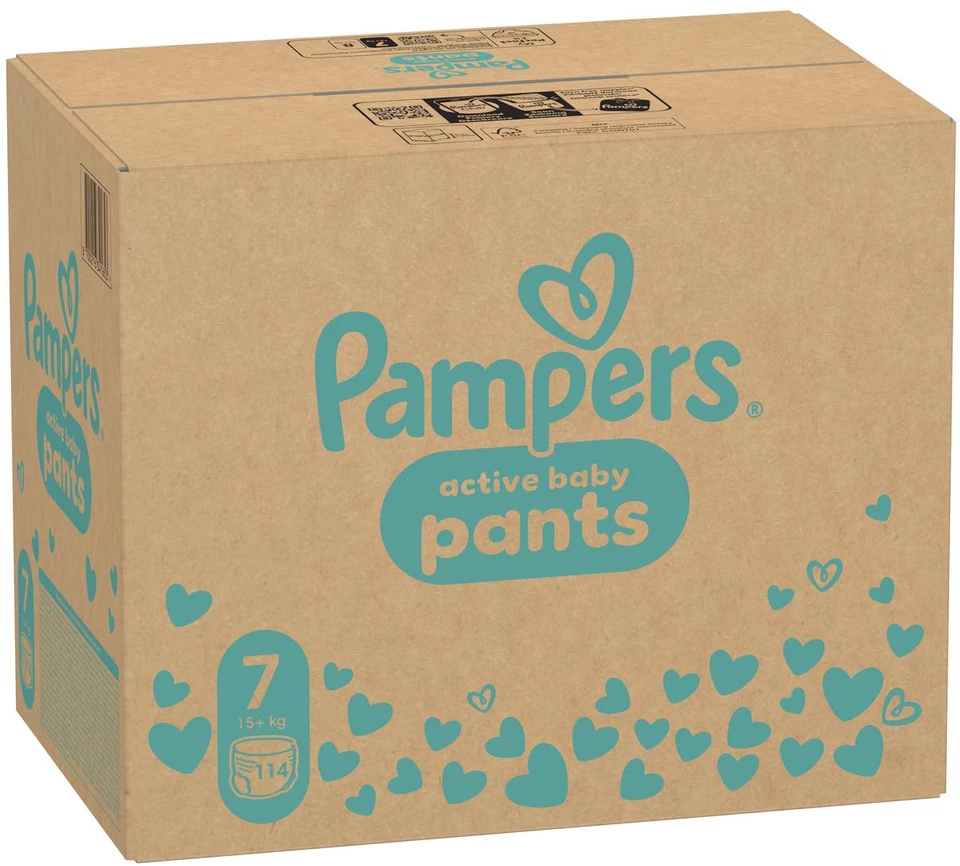 Sauskelnės-kelnaitės Pampers, 7 dydis, 15+ kg, 114 vnt.