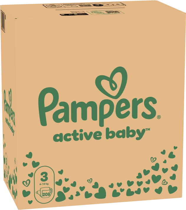Sauskelnės Pampers Active Baby 3 dydis, 6-10kg, 208 vnt.