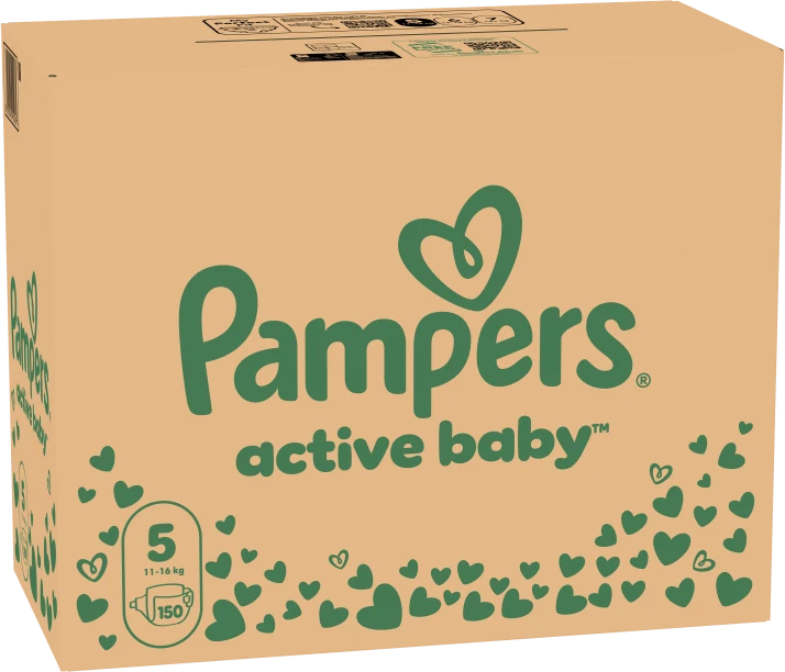 Sauskelnės Pampers Active Baby 5 Dydis, 11-16 kg, 150 vnt.