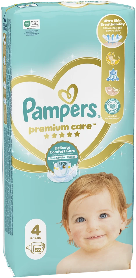 Pampers Sauskelnės Premium Care 4 52 vnt