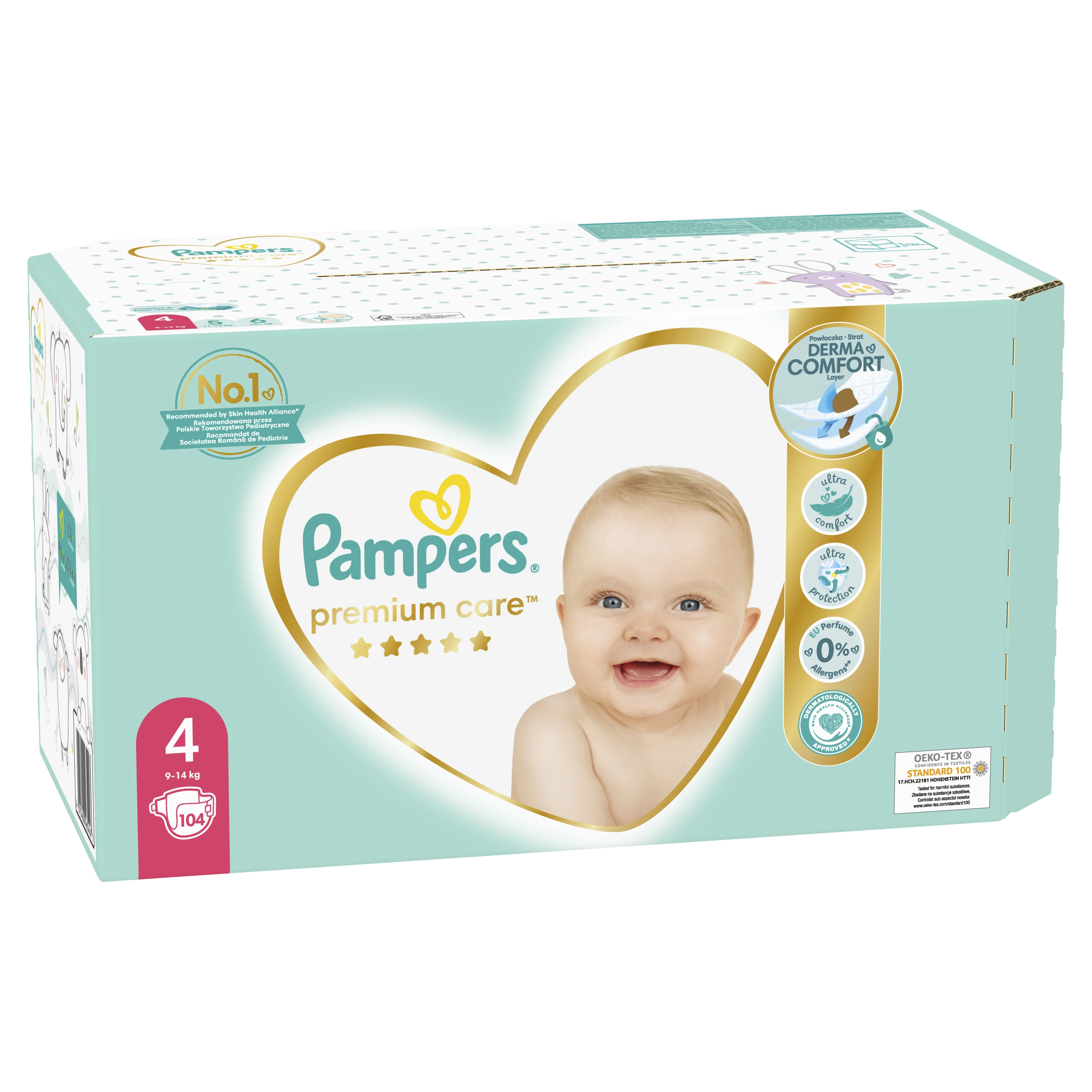 Sauskelnės Pampers Premium Care, 4 dydis, 8–14kg, 104 vnt.