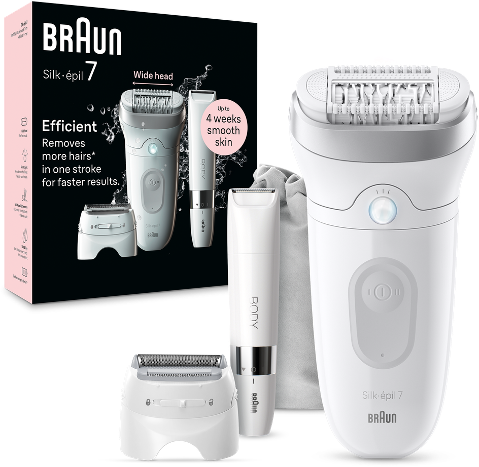 Braun Silk-épil 7 7-441 balta ir-sidabrinė