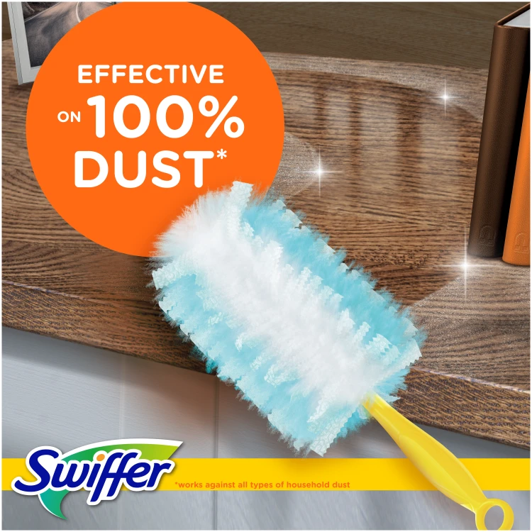 Swiffer Duster Starter Kit Dulkių šepetėlis + šluostelės, 4 vnt