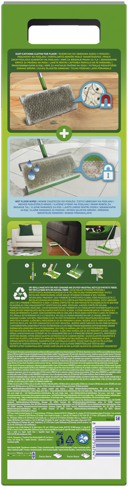 Swiffer Sweeper Starter Kit, 11 Grindų Šluosčių (Sausas 8 vnt + Šlapias 3 vnt)