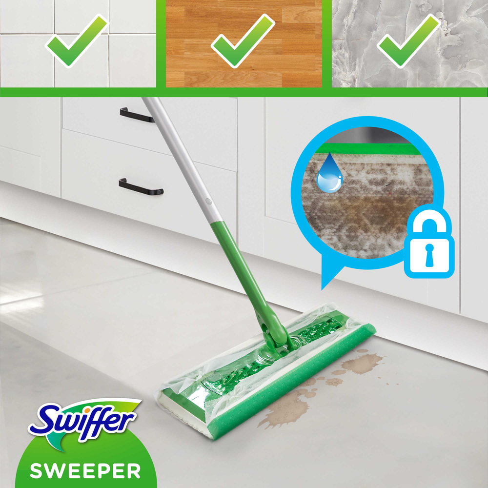 Swiffer Sweeper Starter Kit, 11 Grindų Šluosčių (Sausas 8 vnt + Šlapias 3 vnt)