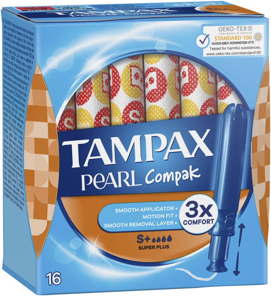 Tampax Compak Pearl Super Plus Tamponai Su Aplikatoriumi, 16 vnt.
