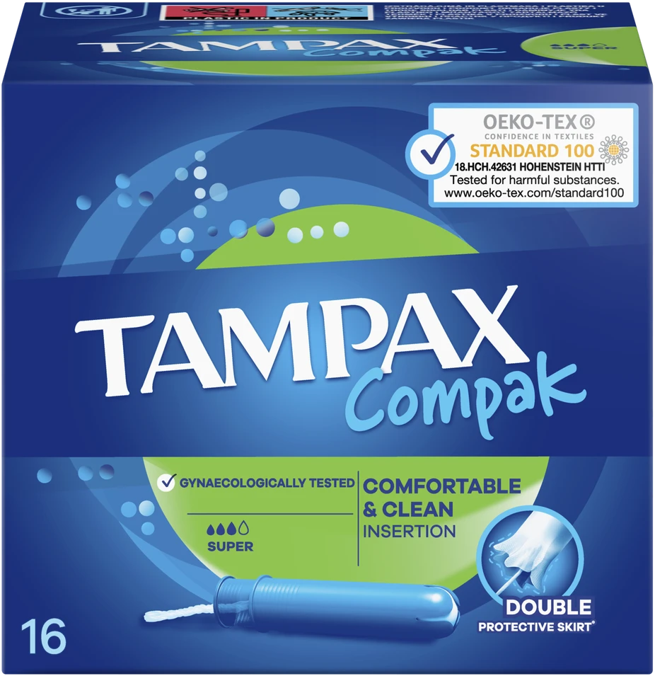 Tamponai TAMPAX Compak Super, 16 vnt.