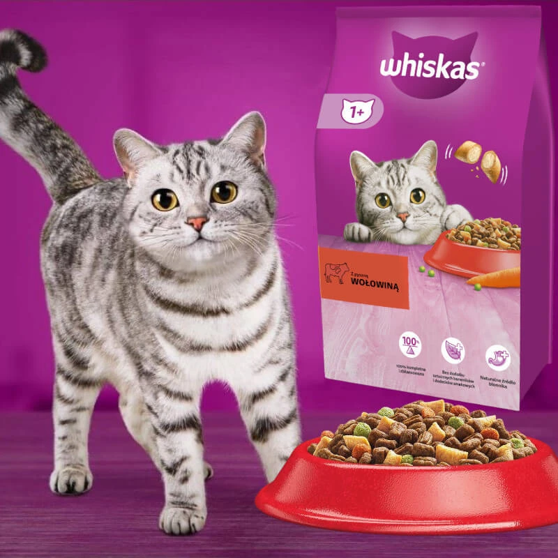 Whiskas Cat Adult su Jautiena ir Morkomis 14kg