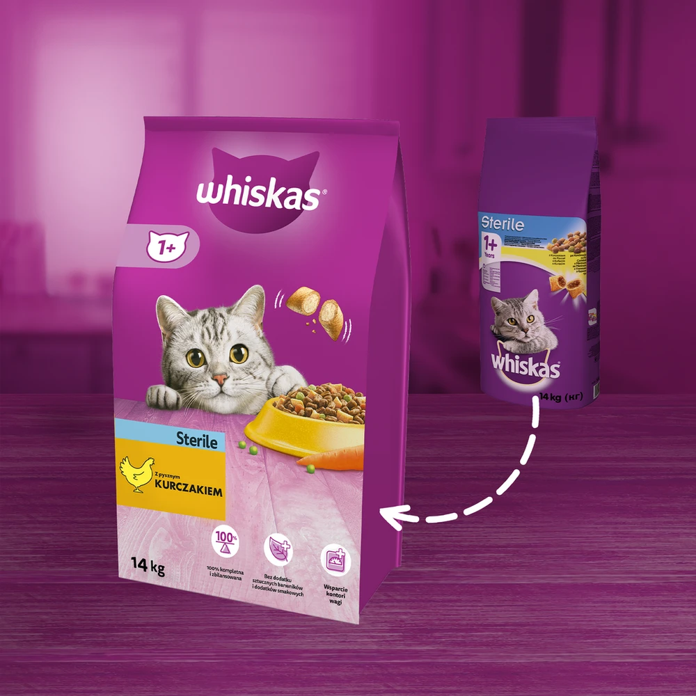 Whiskas Cat Adult Sterile su Vištiena 14kg