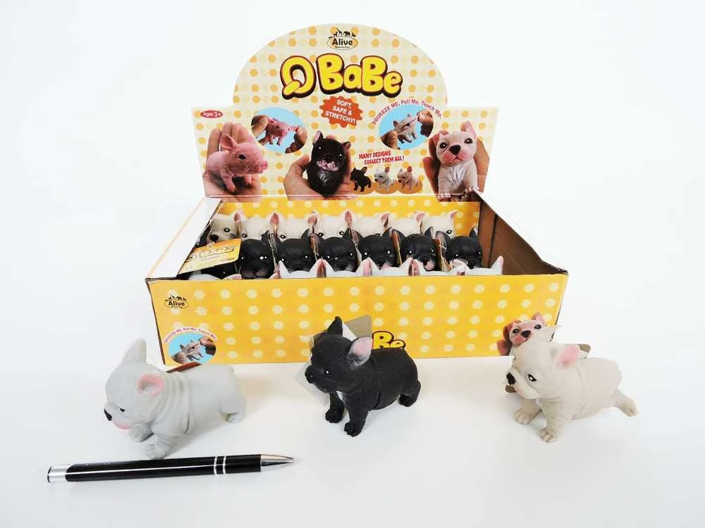 Hipo Hab AST. DOG x24 prancūzų buldogas, 10 cm, žirniai, 3 raštai, vitrinas.