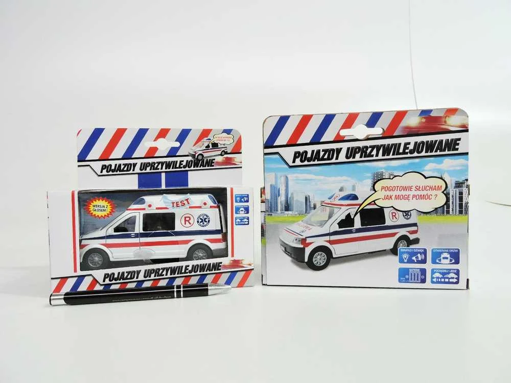 Hipo Ambulance Van šviesos garsas dėžutėje 14cm (HKG076)
