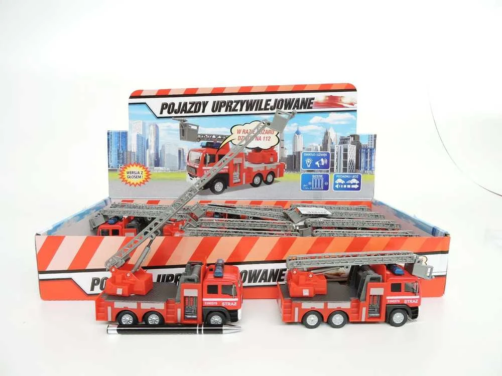 Žaidžiantis ir šviečiantis gaisrinis automobilis Hipo, 14cm - HKG079