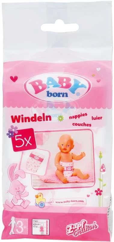 Zapf Lėlės Baby Born sauskelnių komplektas, 5 vnt.
