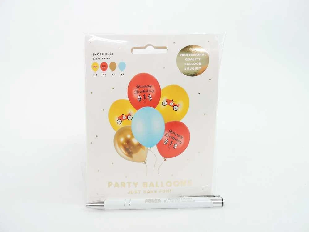 PartyDeco Balionų rinkinys "Happy Birthday 1 " 30cm 6 vnt