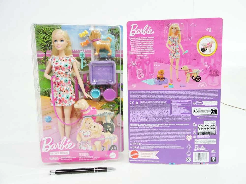 Lėlė Barbie HTK37 Walk and Wheel Pet Playset