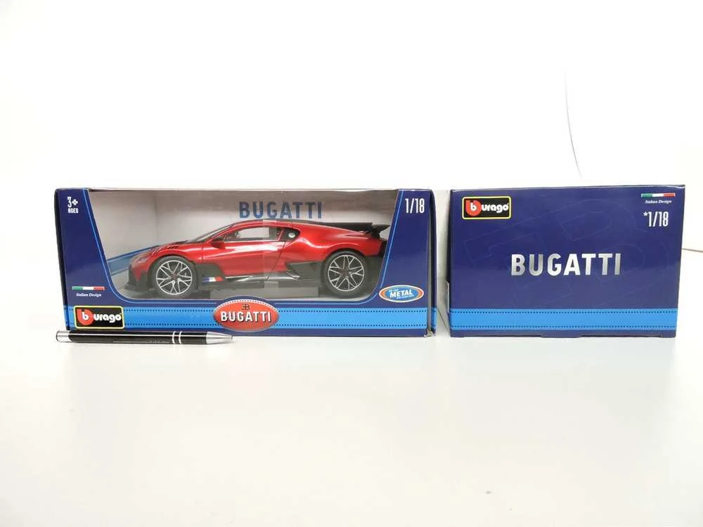 *BBURAGO metal, 1:18, Bugatti Divo Metalic, Raudonas