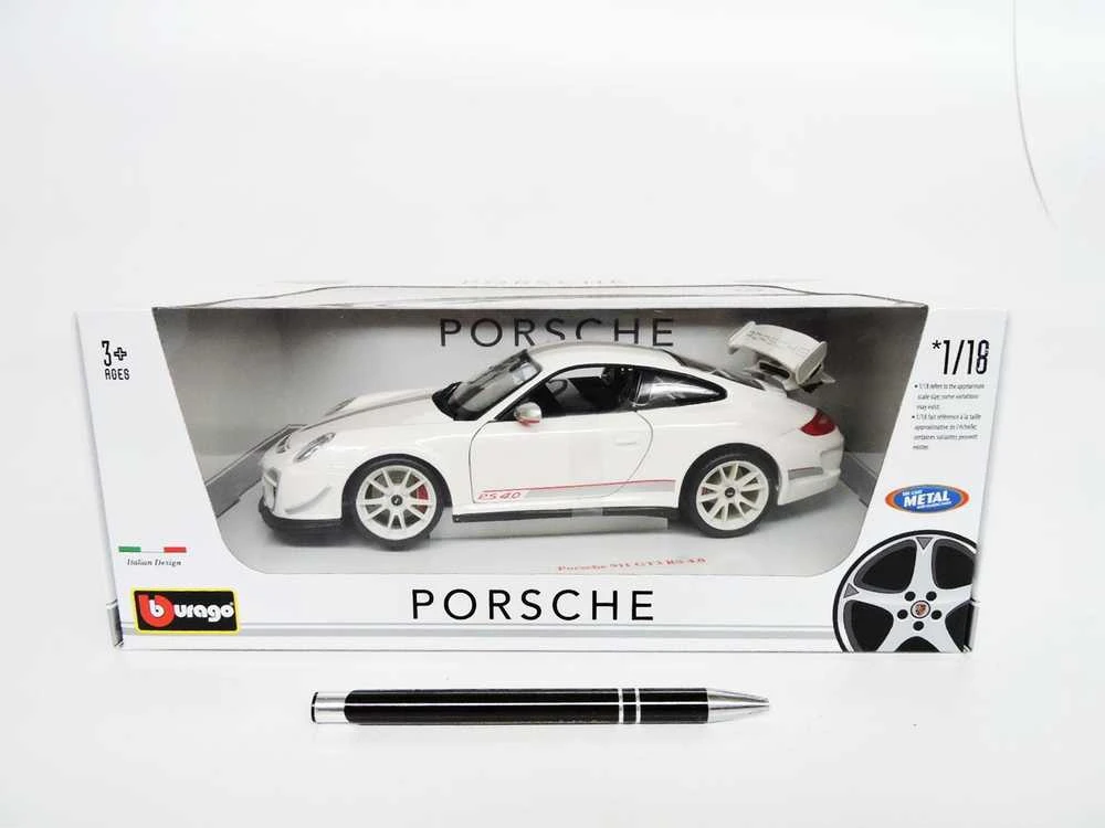 *BBURAGO metal. 1:18 PLUS PORSHE 911 GT3 RS Baltas