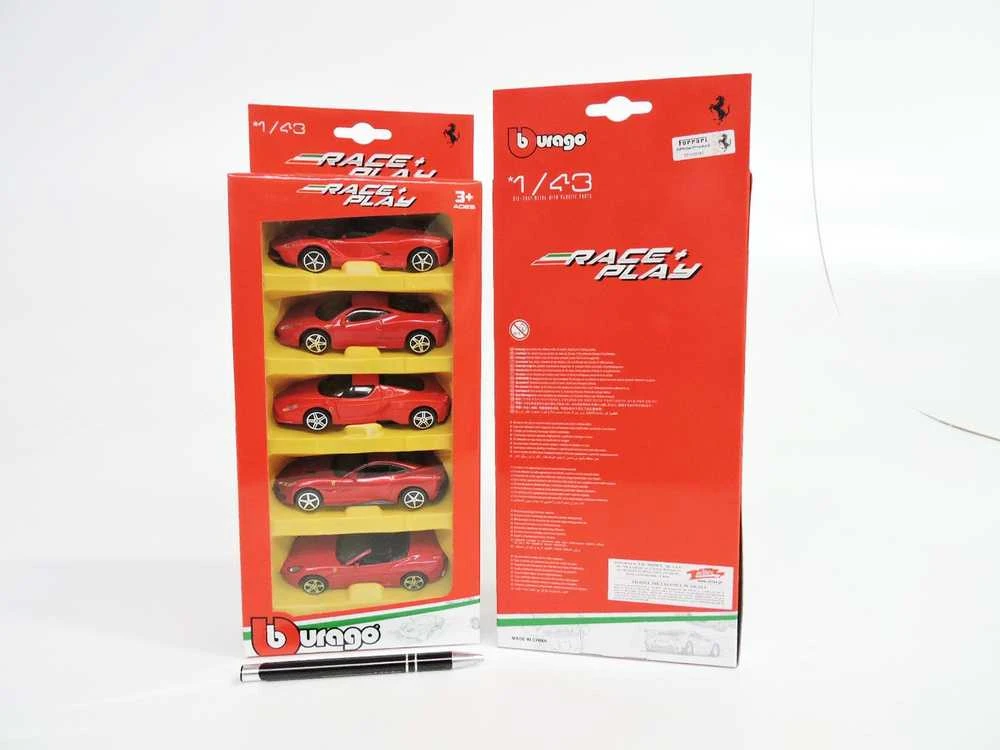 *BBURAGO metalas, 1:43, Ferrari Race+ Play 5-Pk