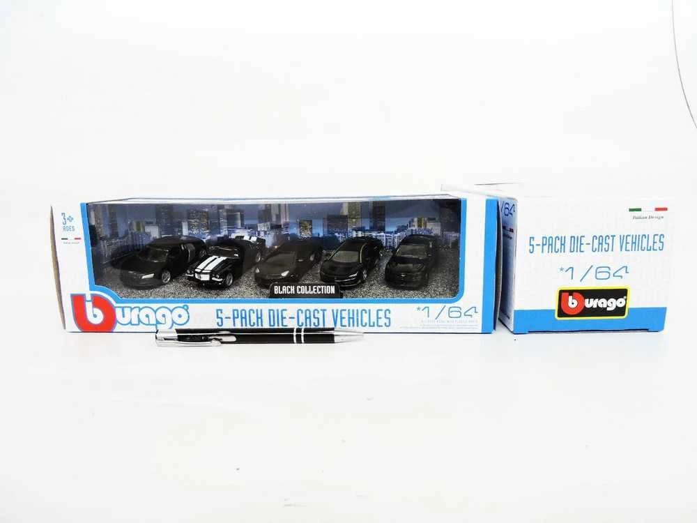 Bburago BBU 1:64 5-pak Juodas Collection 59150BK