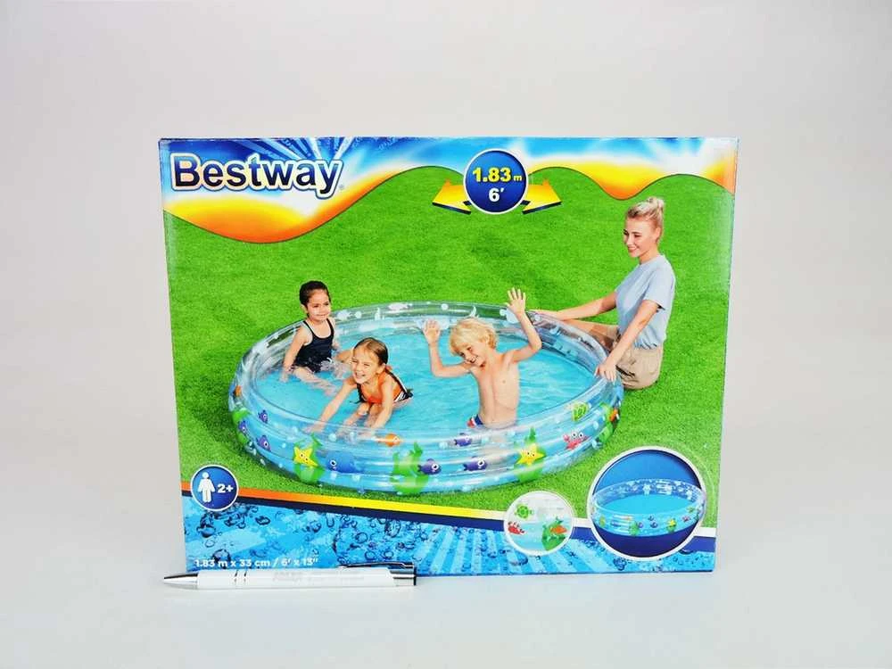 Bestway® vaikiškas pripučiamas baseinas Deep Dive Ø 183 x 33 cm, apvalus