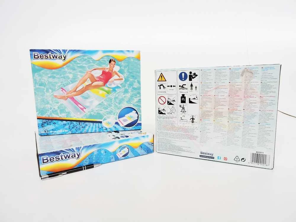 BESTWAY pripučiamas čiužinys su atlošu Kool Lounge, 1.65m x 89cm, 43011