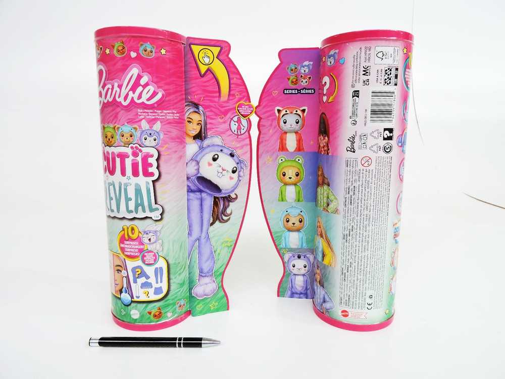 Barbės „Cutie Reveal“ rinkinys, minkštutėlių kostiumų serija - triušelis + koala