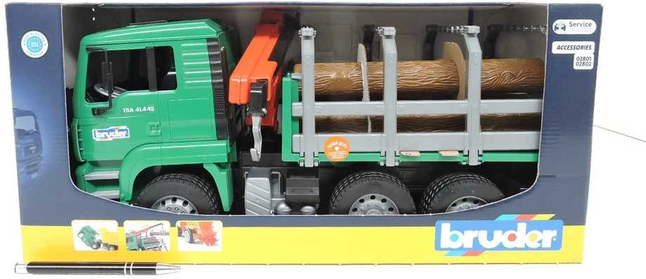 BRUDER 1:16 miškovežis MAN Metsaveo su kranu, 02769