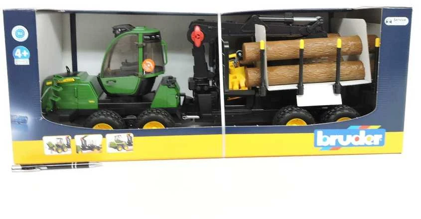 Traktorius su priedais Bruder John Deere 1210E, 3 m.+