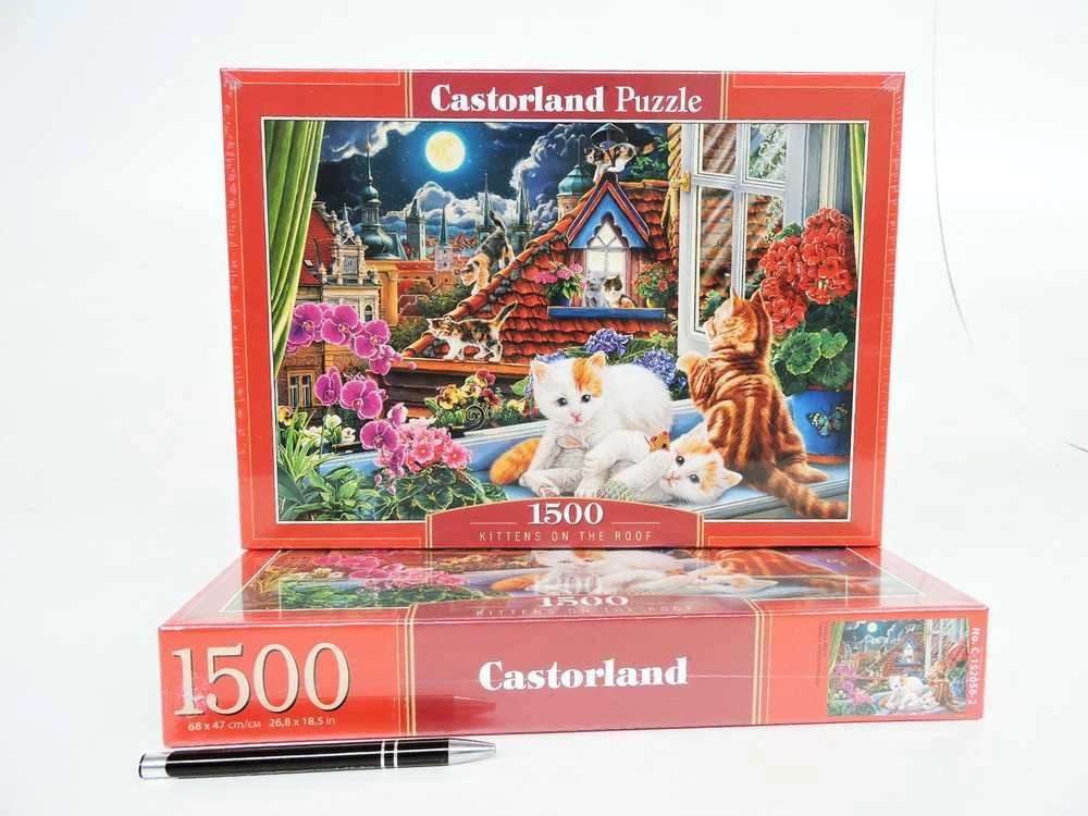Castorland Dėlionė 1500 vnt. - Kačiukai ant stogo