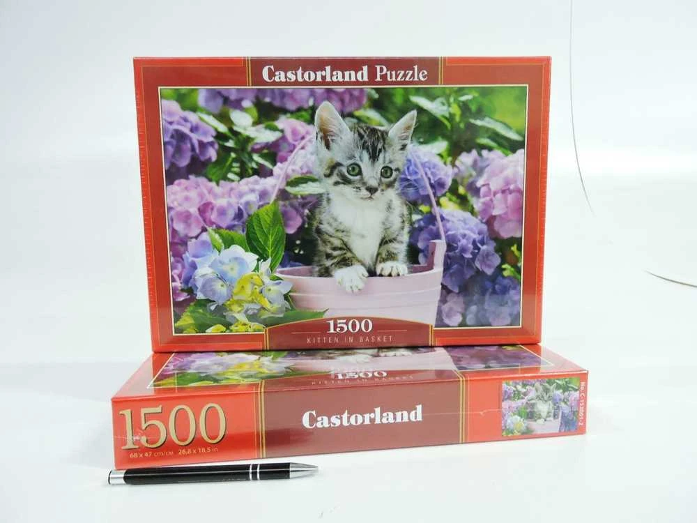 Castorland Dėlionė 1500 vnt. - Kačiukas krepšelyje