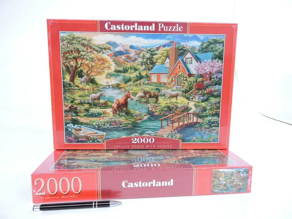 Castorland Dėlionė 2000 vnt. - Idiliškas namas su žirgais